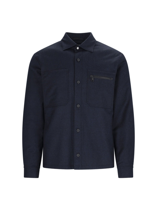 Zipper Pocket Wool Shirt