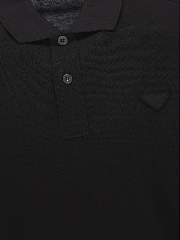 Triangle Patch Cotton Polo Shirt