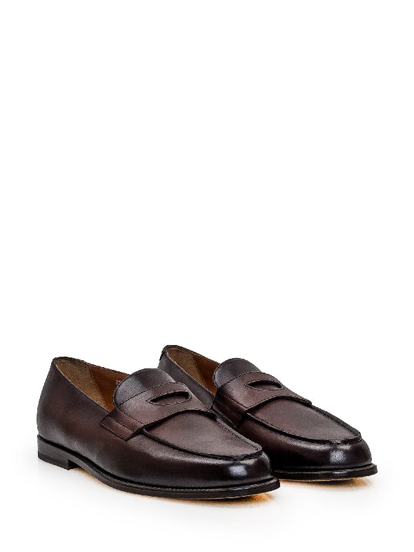 Brown Calfskin Penny Loafers