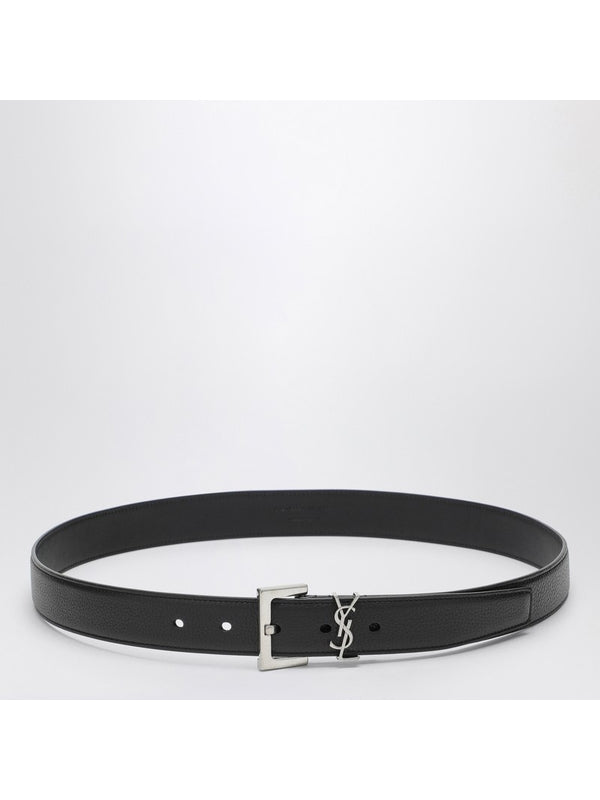 Monogram Metal Buckle Leather Belt