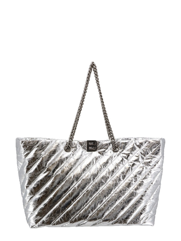 Balenciaga Crush Large Silver Tote Bags