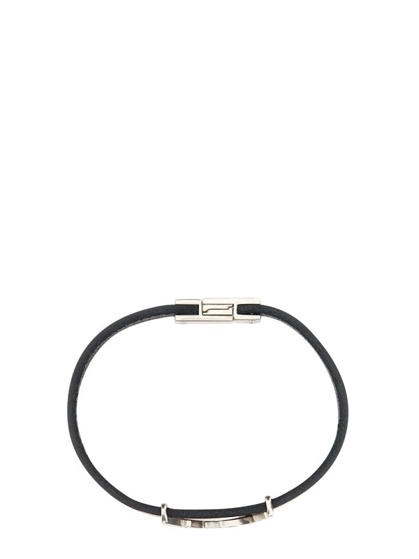 Cassandra Logo Leather Bracelet