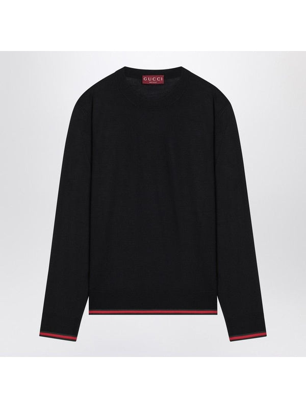 Web Detail Crewneck Wool Knit