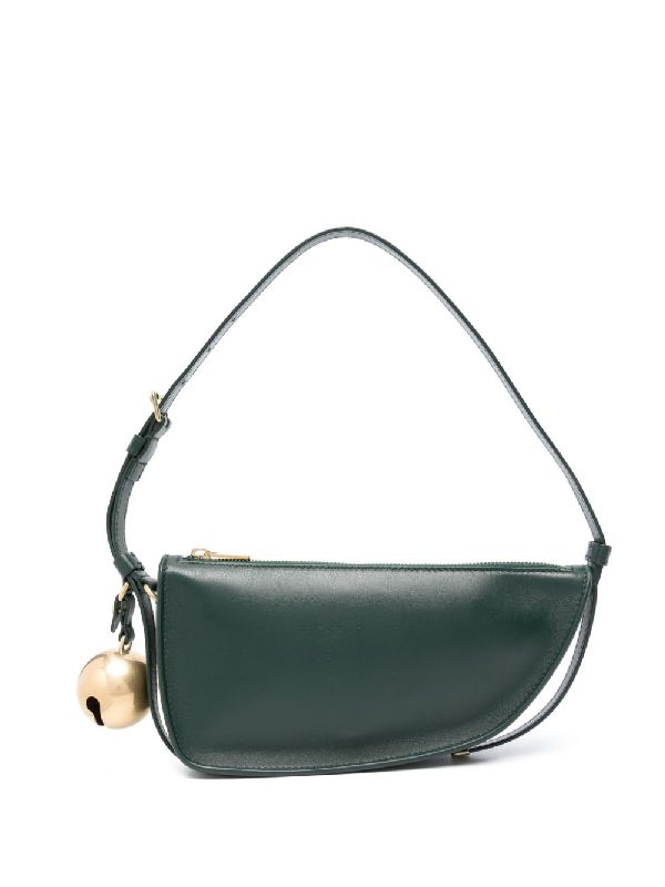 Bell Charm Leather Shield Mini Sling Bag
