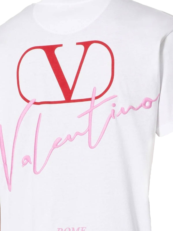 VALENTINO - Back Logo Cotton T-Shirt - Jente