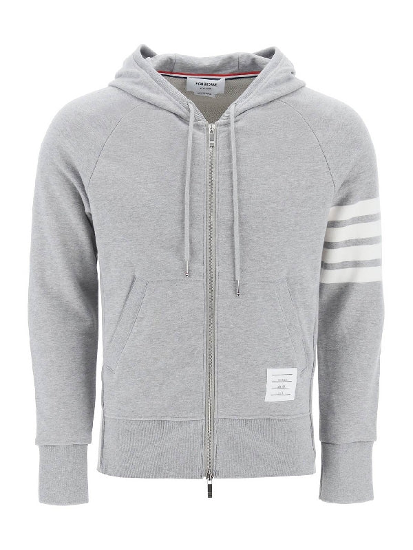 4-bar Cotton Hooded Zip-up - Jente