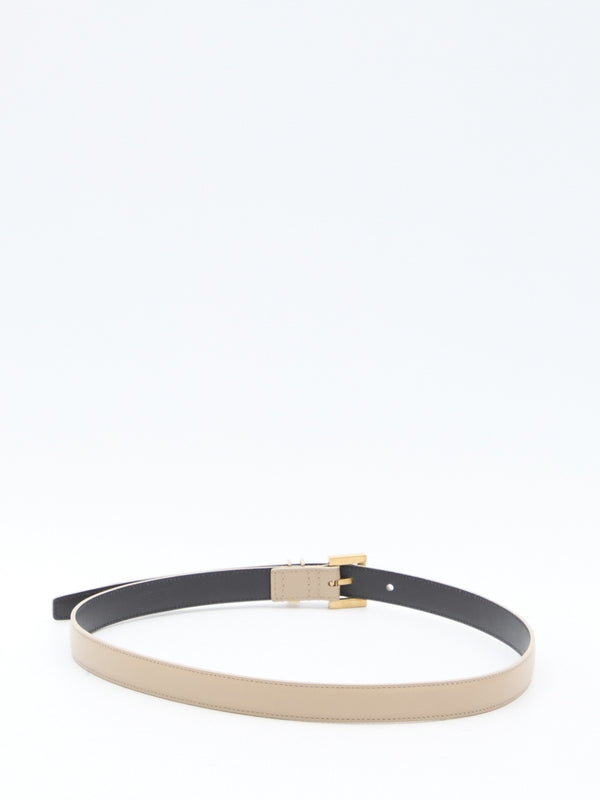 Cassandra logo calfskin belt - jentestore_global