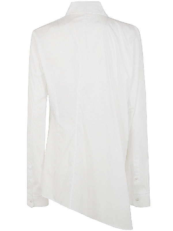 Asymmetric Button Cotton Shirt