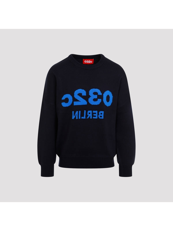 Logo Jacquard Wool Knit