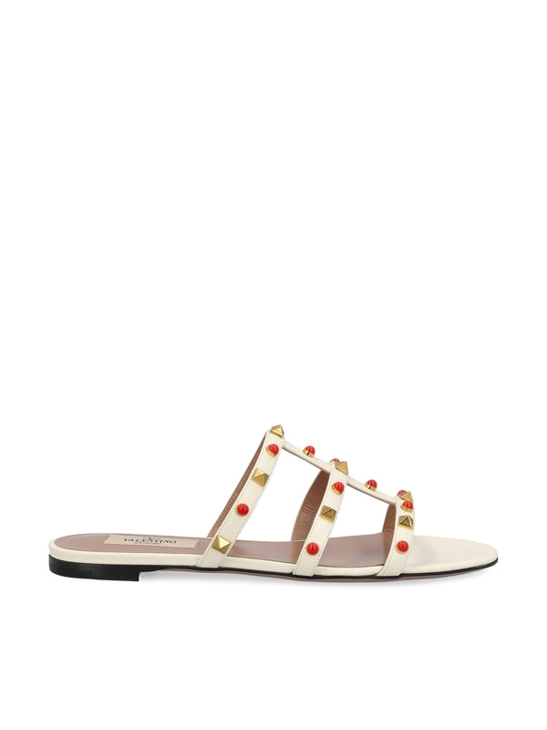 Rockstud Leather Slide