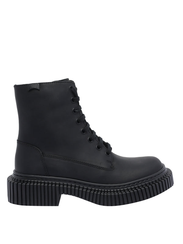 Camper Black Lace-Up Boots