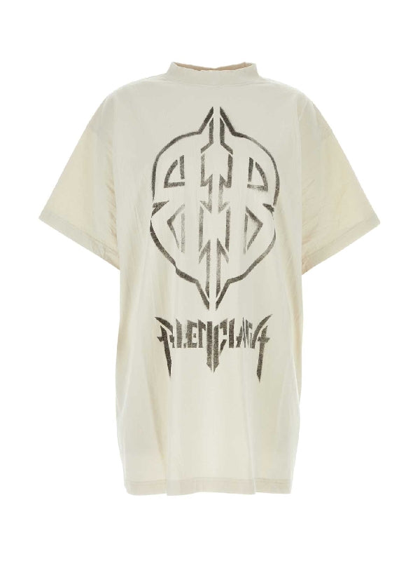 BALENCIAGA - T-SHIRTS 787349TQVT1 9784 Beige o Tan  Half Sleeve - Jente