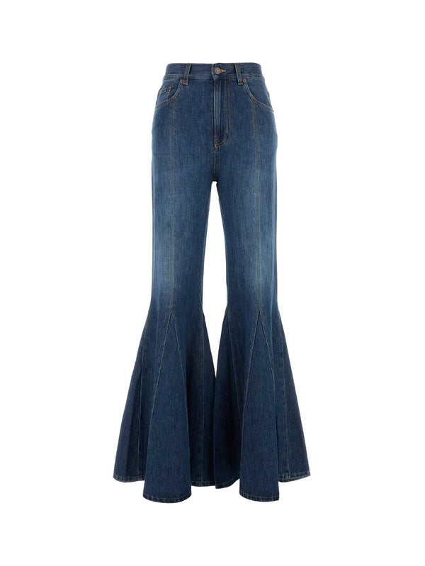 Back Logo Patch Flare Denim Pants