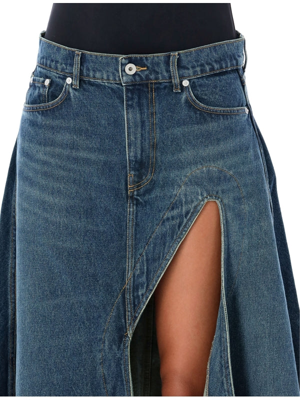 Y/PROJECT - Evergreen Cutout Denim Long Skirt - Jente