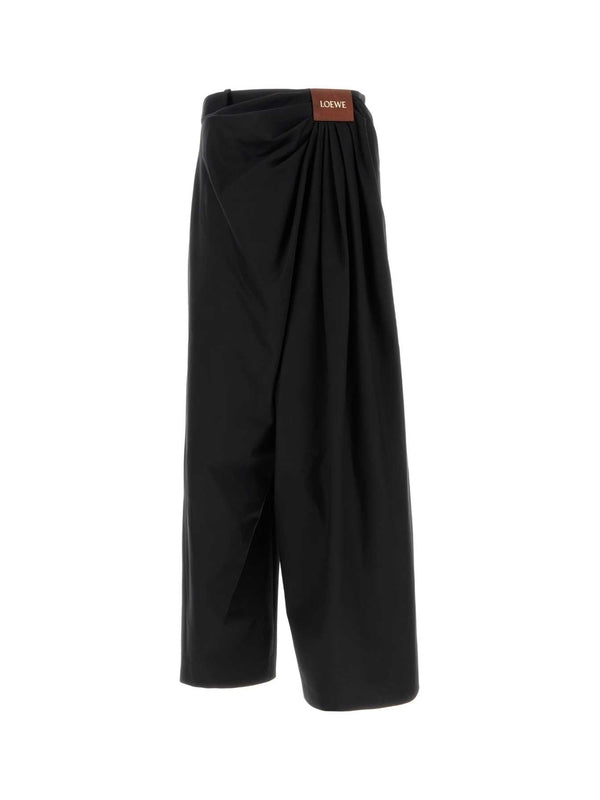 Black Cotton Silk Pants