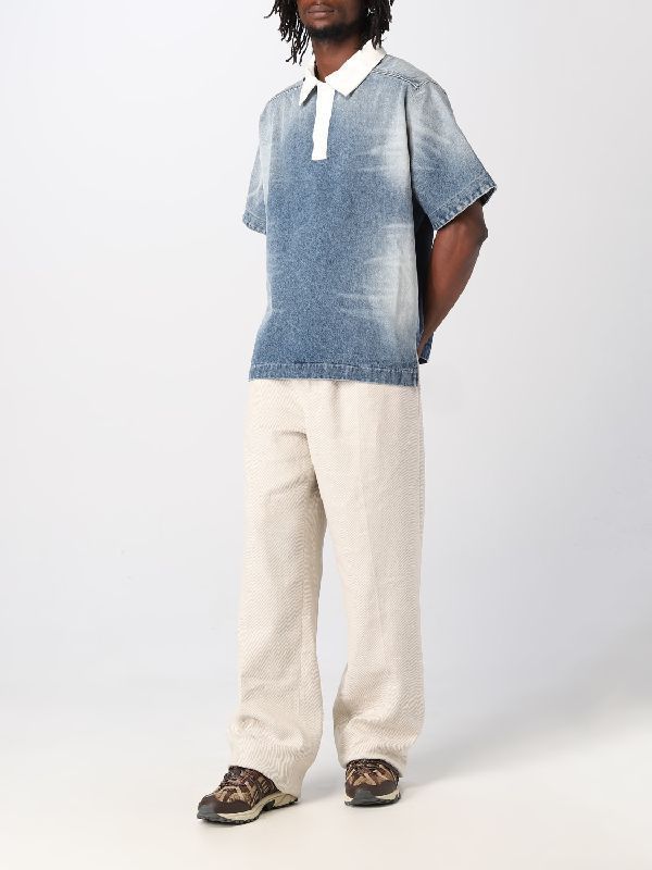 Washed Denim Polo Shirt