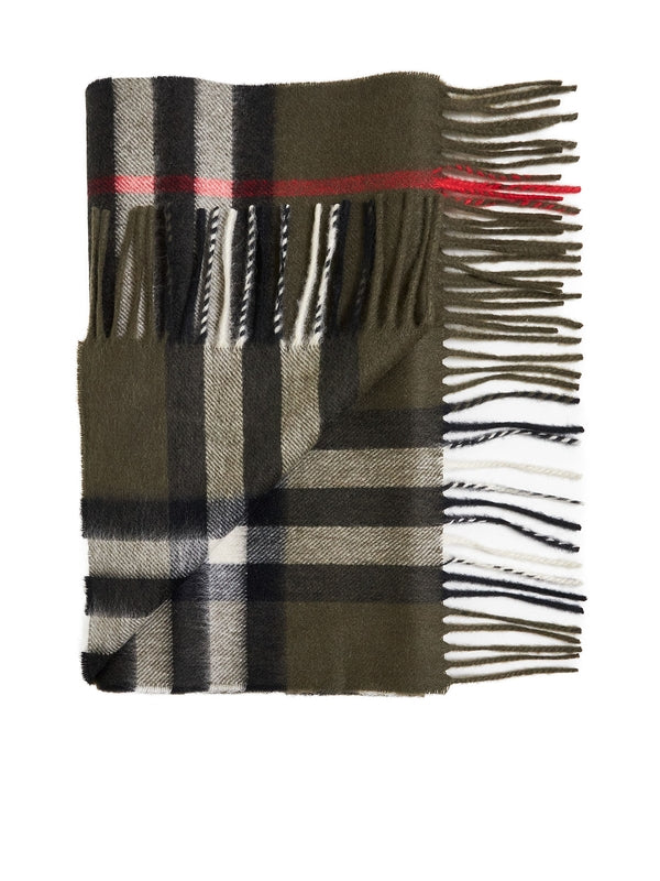 Check Fringe Cashmere Muffler