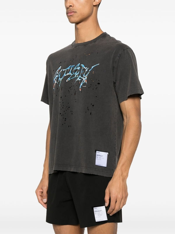 Graphic Printing Punching Cotton Short Sleeve T-Shirt