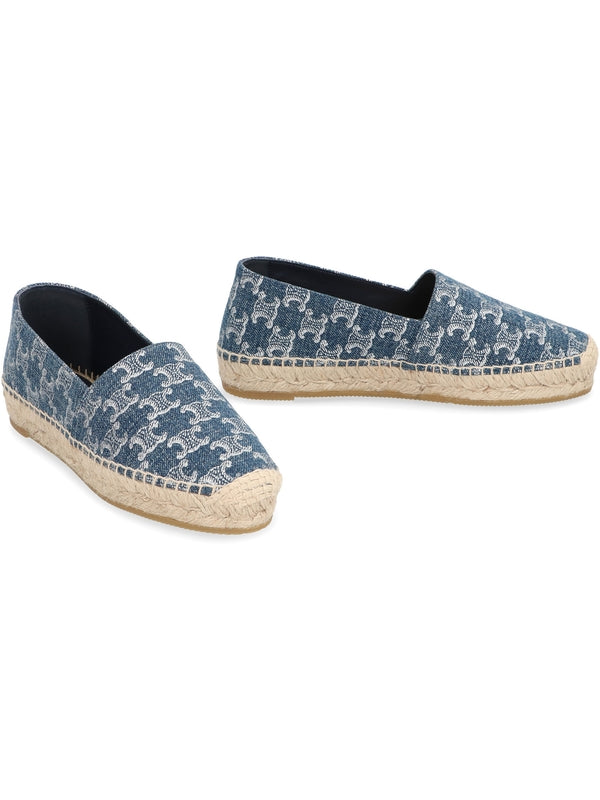 Triomphe Pattern Denim Espadrilles