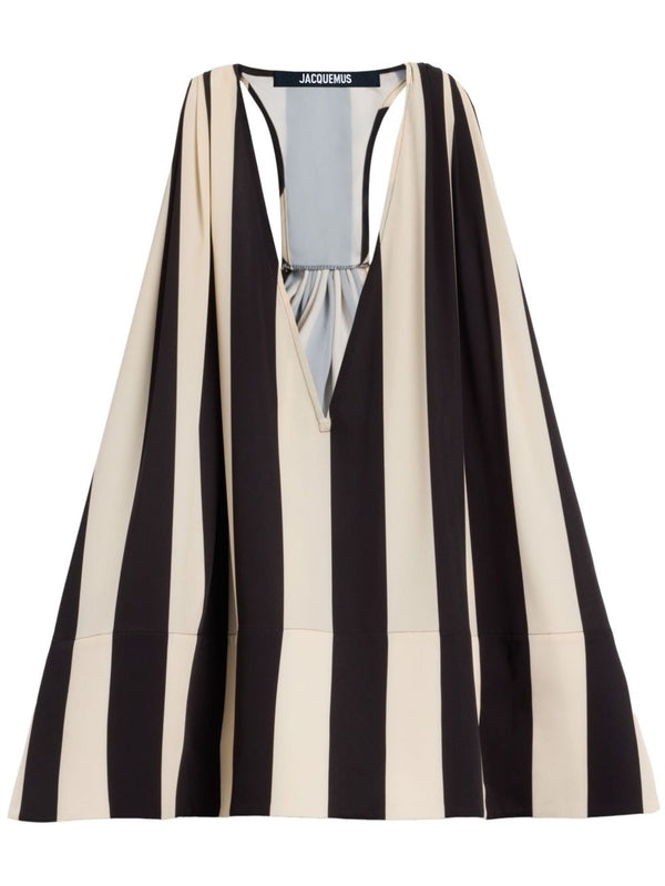 Stripe V-Neck Sleeveless Top