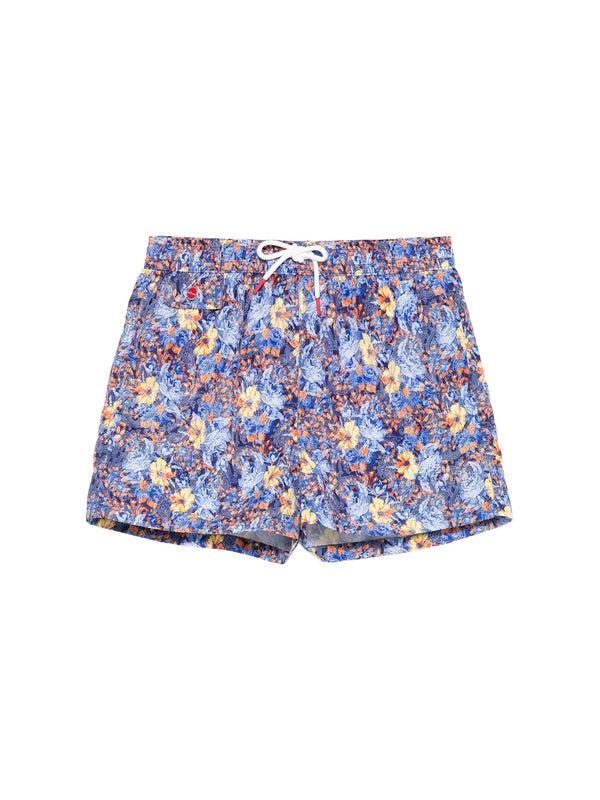 Drawstring Allover Printing Swim Shorts