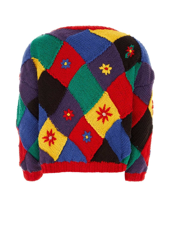 Patchwork Bird Appliqué Knit