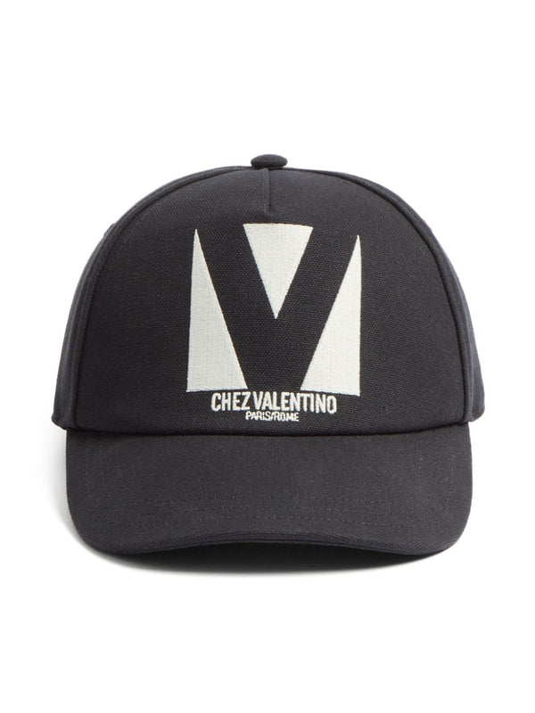 V Logo Embroidery Cotton Ball Cap