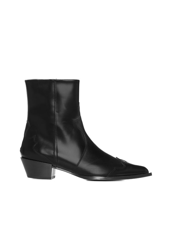 Hester Western Leather Ankle Boots