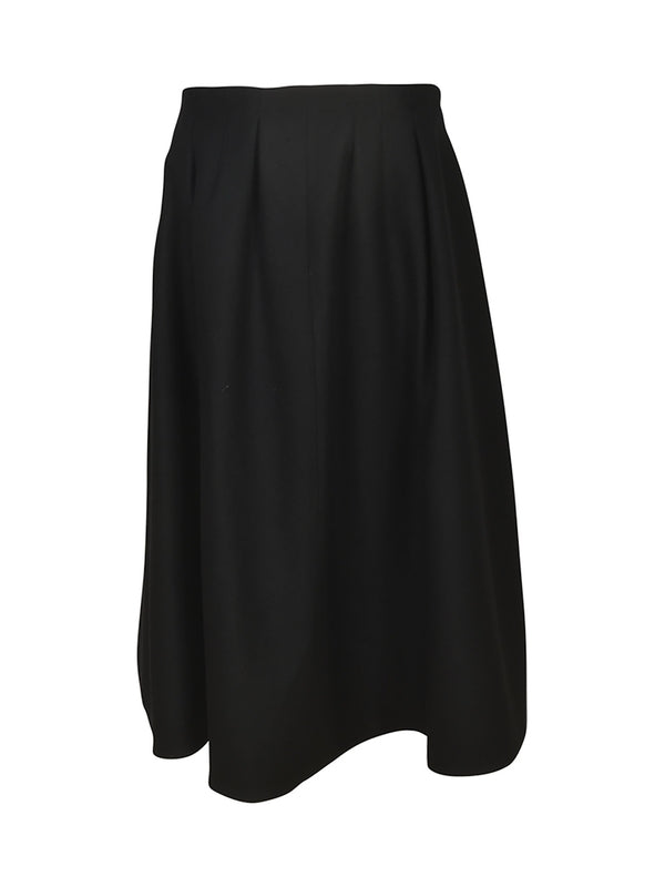 褶皱羊毛羊绒半身裙