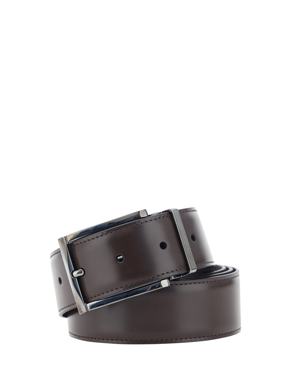 Metal Buckle Reversible Leather Belt