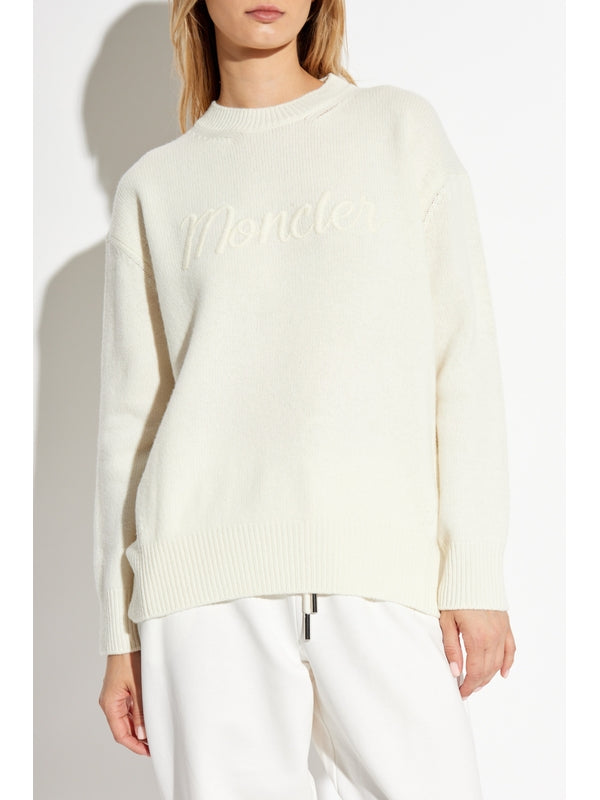 Logo Embroidered Wool Cashmere Knit