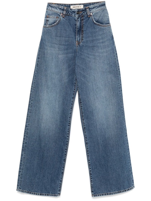 Sarah Back Logo Patch Denim
  Pants