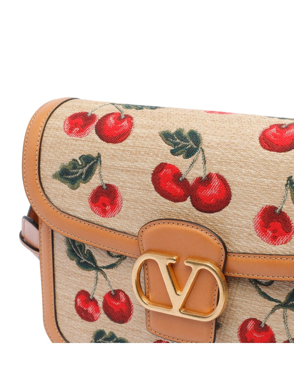 9to5 Logo Buckle Raffia Shoulder Bag