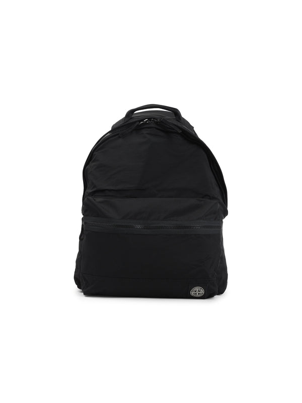 Stone island black nylon backpack
