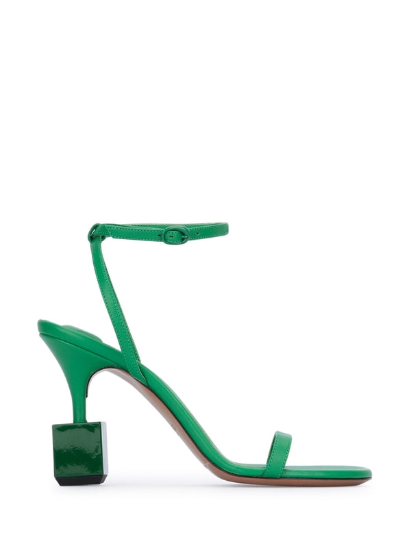 Bijou leather sandals heel