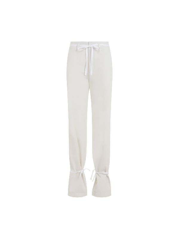 String Detail Straight Pants