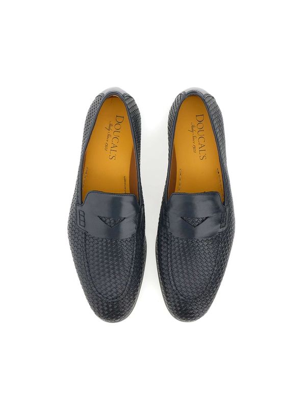 Braided Leather Penny Loafers