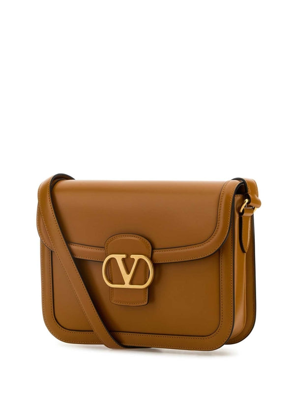 9 To 5 V Logo Leather Shoulder Bag