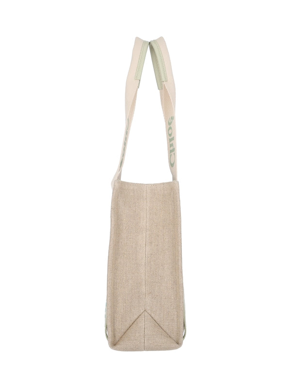Chloe - Woody Linen Medium Tote Bag - Jente