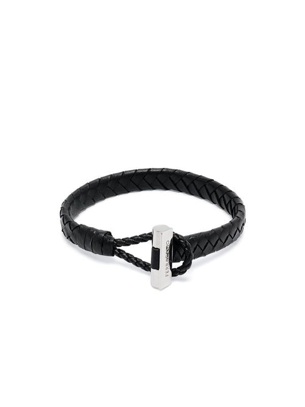 Logo Braid Leather Bracelet