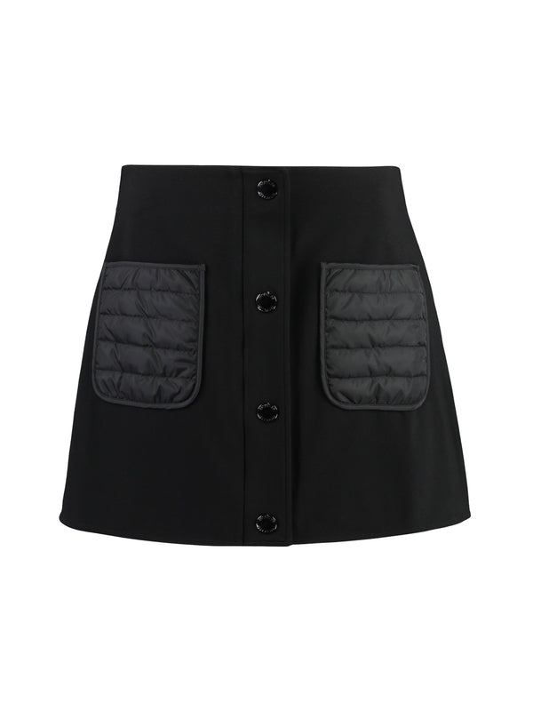 Back Logo Patch Quilted Pocket Skirt