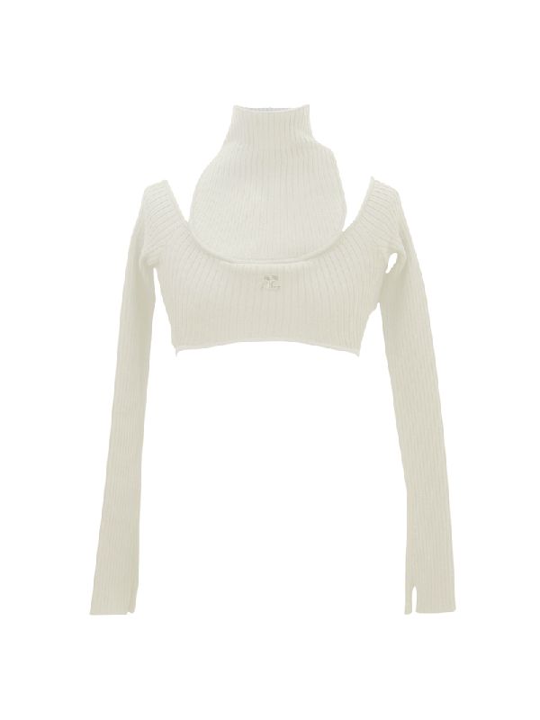 Logo Patch Rib Halterneck Knit