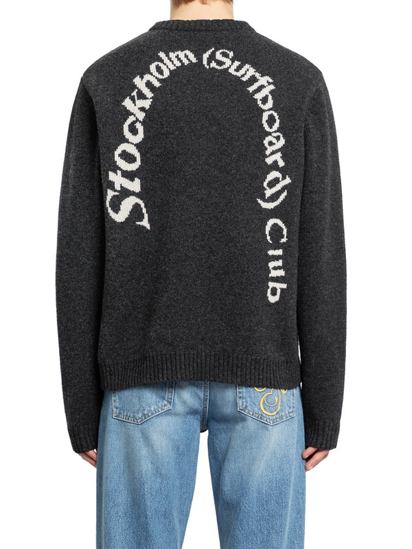 Back Logo Jacquard Wool Knit