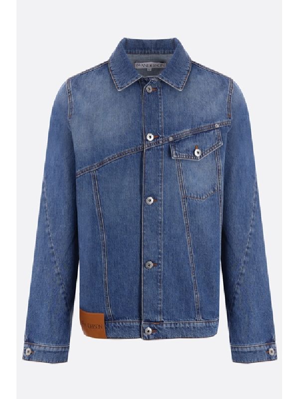 Logo Patch Twist Denim Jacket