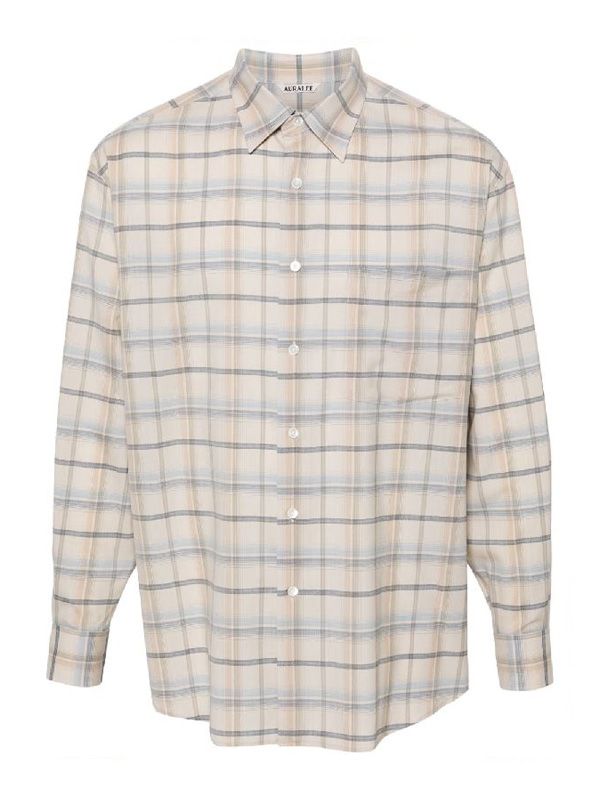 スーパーライトウールチェックシャツ