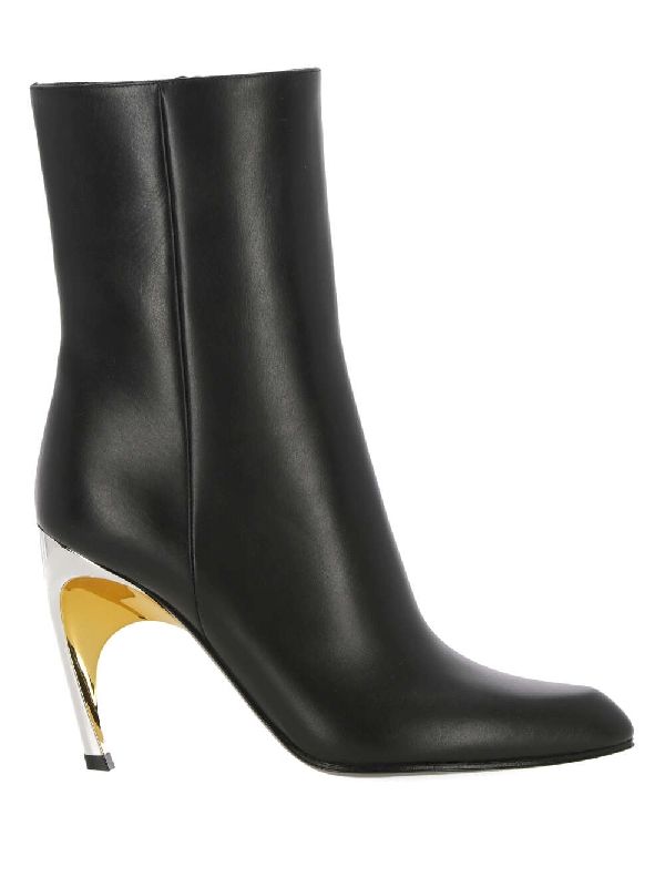 Armadillo Leather Ankle Boot Heel