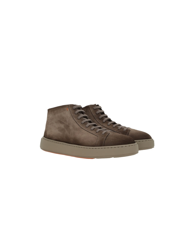 Santoni Beige Lace-Up Boots