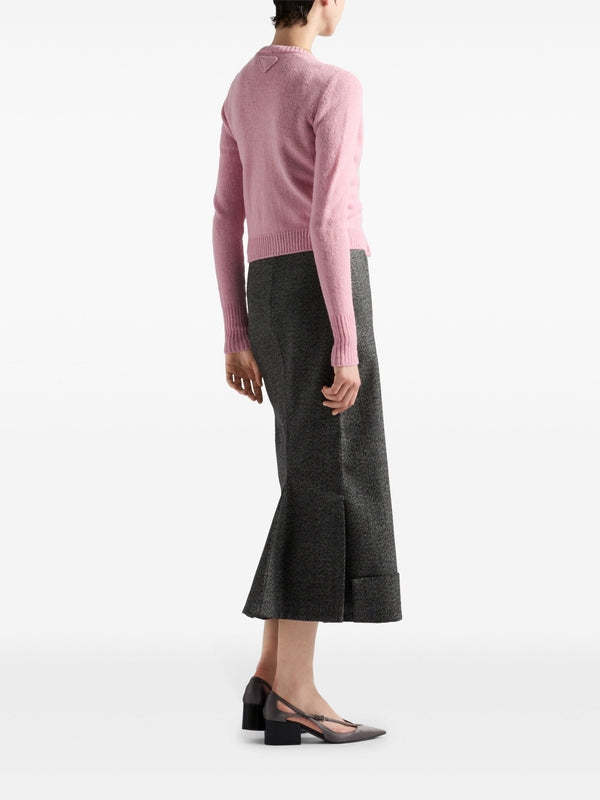 Turn-Up Wool Skirt