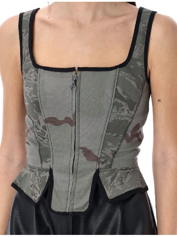 Camouflage Patchwork Corset Top