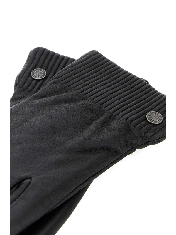 Canada Goose Black Leather Gloves